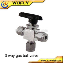 high pressure ss316 three way 6000 psi gas ball valve